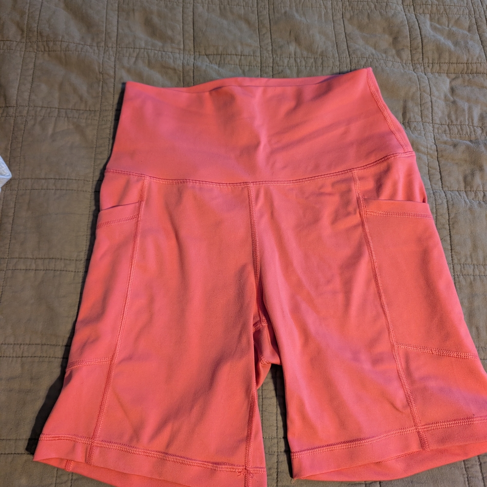 Yogalicious Coral High-Waisted Bike Shorts